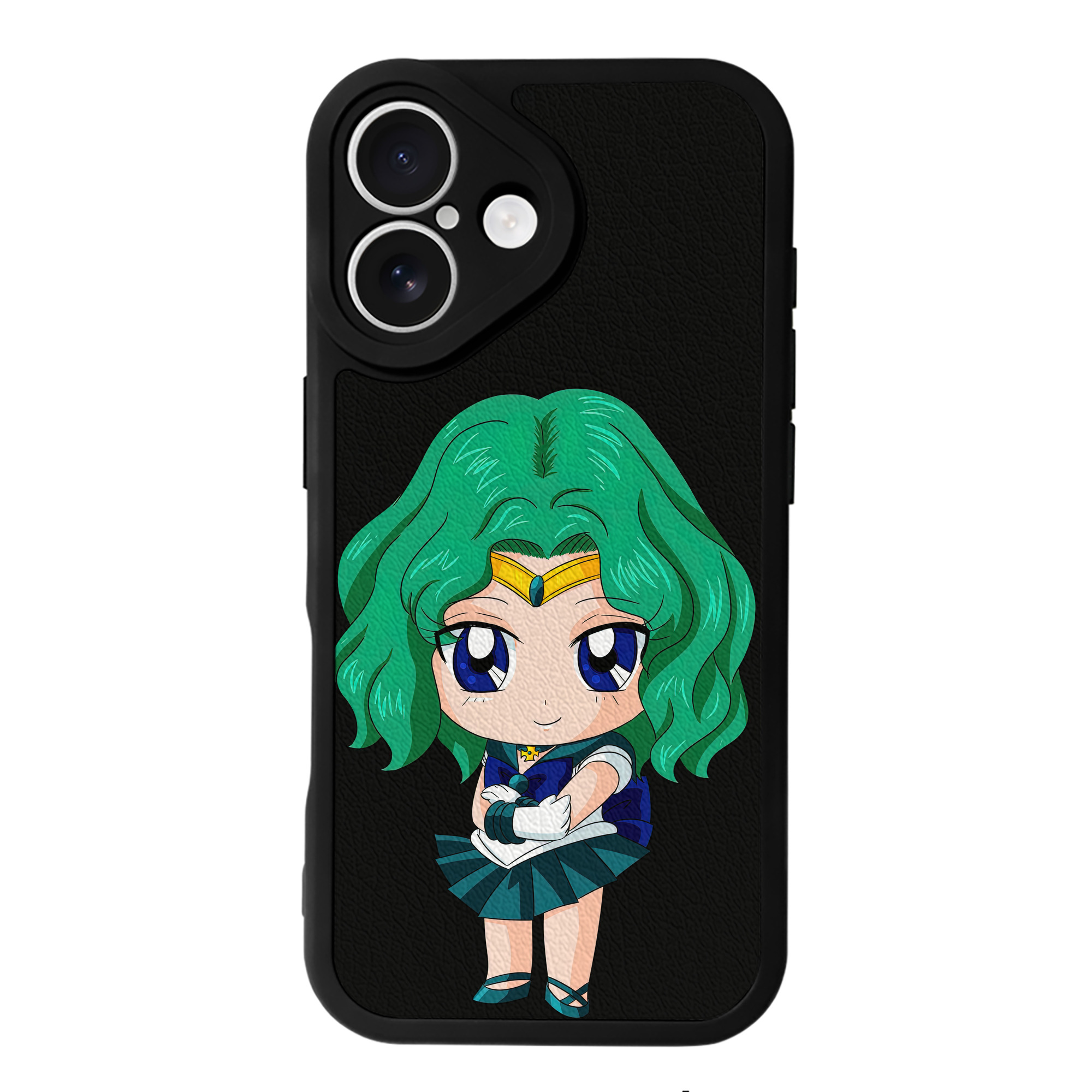 （画像用） 美少女戦士セーラームーン 海王 みちる（かいおう みちる） Sailor Moon Kaiou Michiru 【iPhone 16シリーズ対応】シリコンスマホケース（レザー調） 材質：シリコン